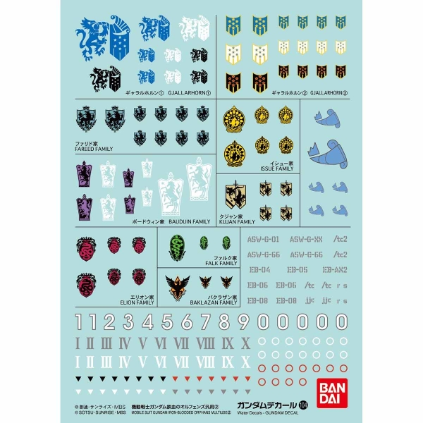 PHỤ KIỆN DECAL NƯỚC GUNDAM Iron-Blooded Orphans MULTIUSE CHO HG VÀ MG