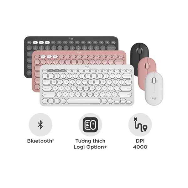 Combo bàn phím Logitech Pebble K380s và chuột Pebble M350s (Không kèm USB)