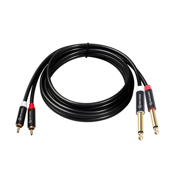 Dây Cáp 2 Đầu 6ly Mono TS sang 2 Đầu Hoa Sen RCA NMCAUDIO SP090