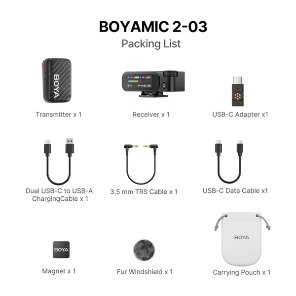Micro không dây cài áo Boya BOYAMIC 2