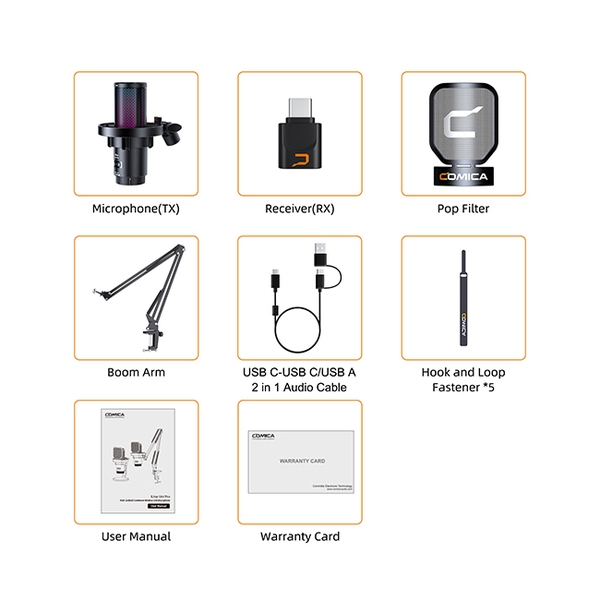 Microphone Comica EJoy Uni Pro RGB Cardioid Condenser Wireless USB