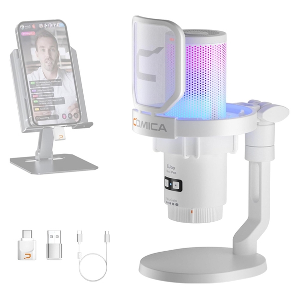 Microphone Comica EJoy Uni Pro RGB Cardioid Condenser Wireless USB (bản để bàn)