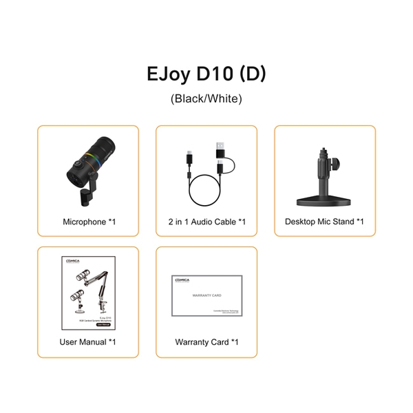 Micro Comica EJoy D10 RGB Cardioid Dynamic (bản để bàn)