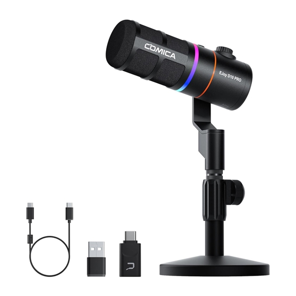 Micro Comica EJoy D10 Pro RGB Cardioid Dynamic (bản chân để bàn)