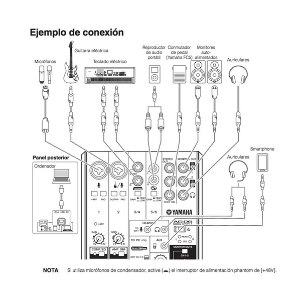 Mixer Livestream Yamaha AG06 MK2
