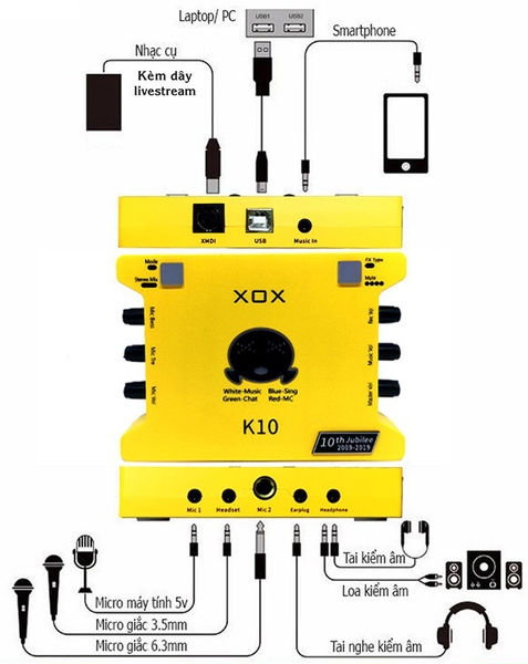 Sound Card Thu Âm-Livestream XOX K10 (Bản Mới)