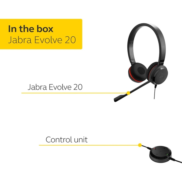 Tai Nghe Văn Phòng Jabra Evolve 20 Stereo (USB-A)