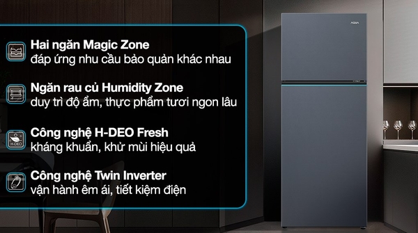 Tủ lạnh Aqua Inverter 455 lít AQR-T518FA(SL)