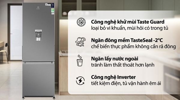 Tủ lạnh Electrolux Inverter 335 Lít EBB3742K-A