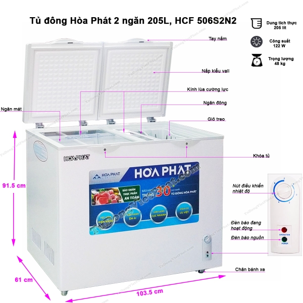 Tủ đông Hòa Phát HCF 506S2N2