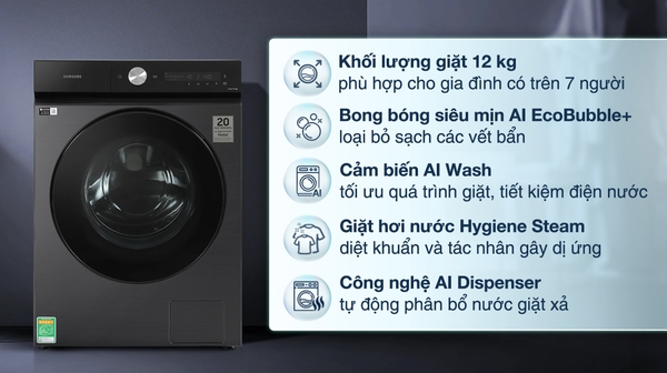 Máy giặt Samsung Inverter 12 kg WW12CB944DGBSV