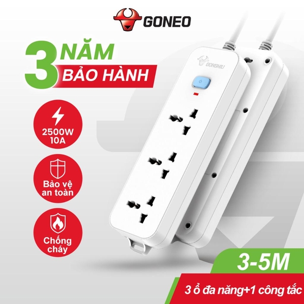 Ổ Cắm Điện GONEO N Chính Hãng – Chống Cháy 2500W, Bảo Hành 3 Năm
