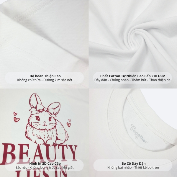 Áo Thun Unisex- THỎ HỒNG