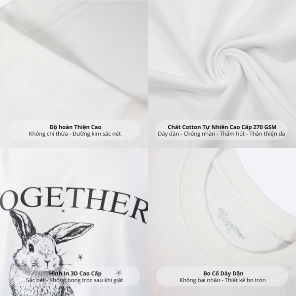 Áo Thun Unisex-THỎ ĐEN TOGETHER