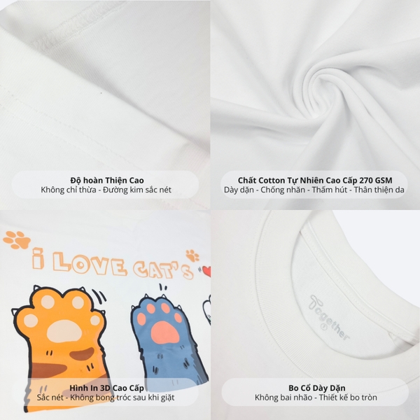 Áo Phông Unisex-3 CHÂN MÈO