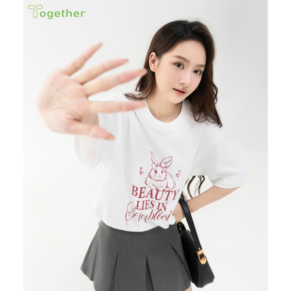 Áo Thun Unisex- THỎ HỒNG