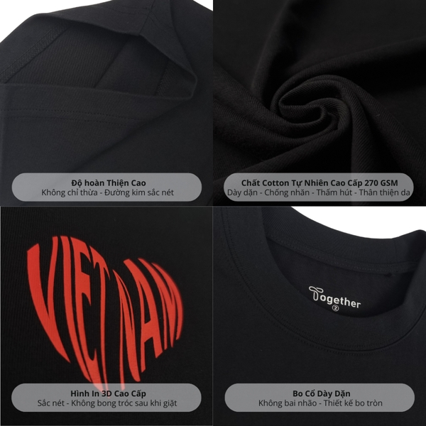 Áo Thun Unisex- TRÁI TIM ĐỎ