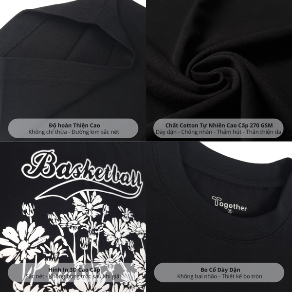 Áo Thun Unisex- HOA BASKETBALL