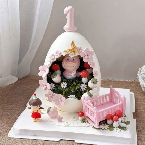 Cũi nhựa đồ chơi -HỒNG.