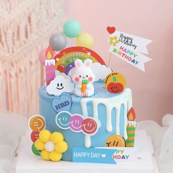 Combo 10 cầu vồng HPBD mix mầu (hoa-gấu-sắc màu).