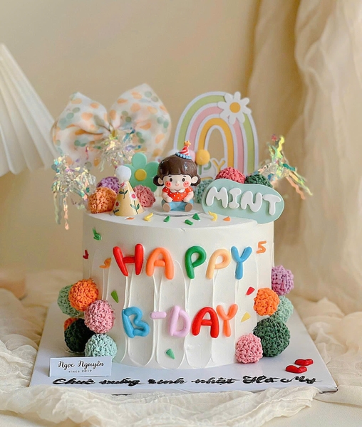 Set 3 chi tiết (nơ vải-ngôi sao vải-chữ HPBD)-XANH.