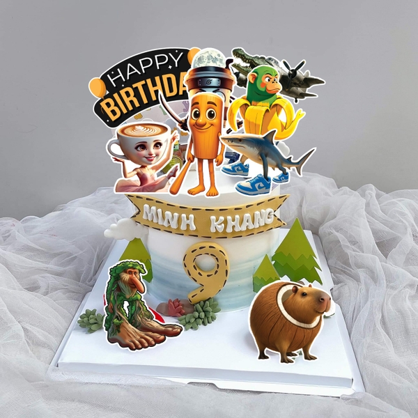 Combo 2 set giấy -  hoạt hình  Vũ Trụ Meme Brainrot Tung Tung Tung Sahur.