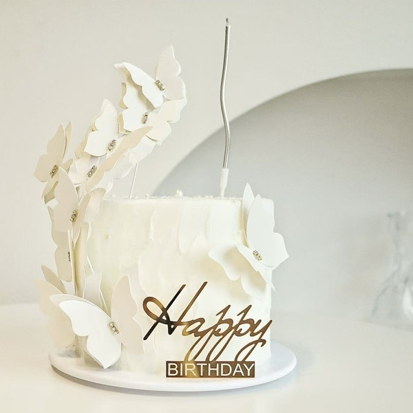 Set 10 mica HPBD chữ kiểu (chữ BIRTHAY chữ in hoa)-MÀU VÀNG.