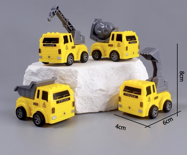 Set 4 xe công trình  mẫu mới (nhựa) -VÀNG SÁNG.