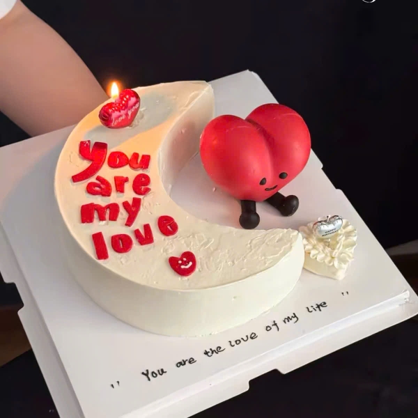 Set silicon - trái tim đỏ, chân tay và chữ you are my love.