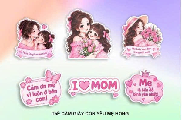 10 set giấy CT - Mẹ và con (màu hồng).
