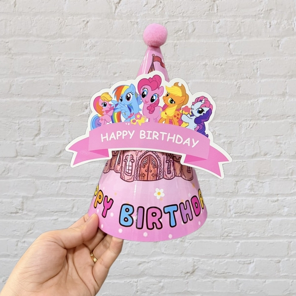 Set 10 mũ 3D cán bóng giấy đẹp kt dk 13cmx cao 20cm - Ngựa pony M61.