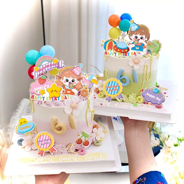 Combo 2 set giấy - bé TRAI ăn kẹo mút + cầu vồng + khủng long.