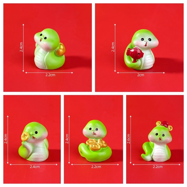 Tượng 5 rắn mini mix mẫu -XANH LÁ.