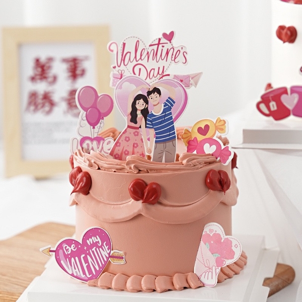 Combo 2 set giấy Valentine-đôi đan tay trái tim và gấu.