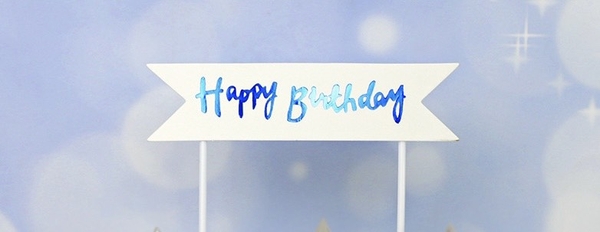Set 10 bảng HPBD nền trắng-chữ XANH.