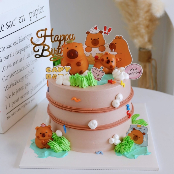 Combo 2 set giấy-Capybara mẫu 2 (uống trà sữa).