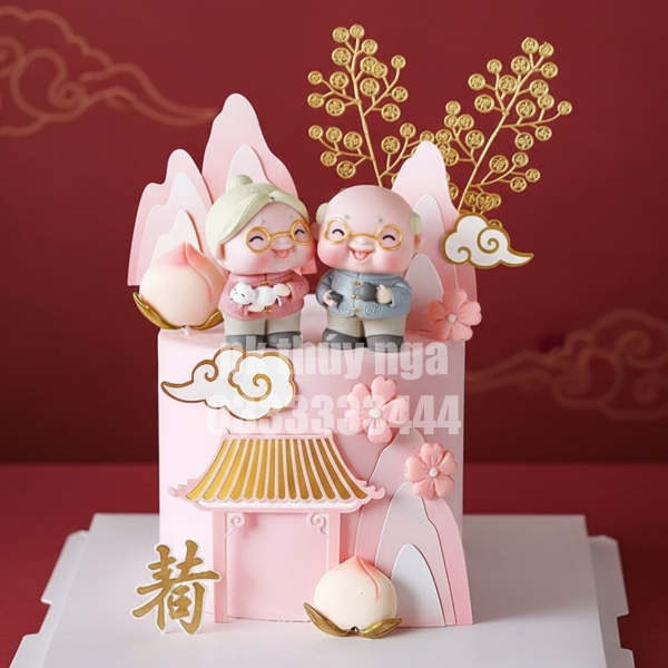 Cành màu vàng - hình tròn nhỏ có chữ PHÚC ở giữa (3 nhánh/cành).