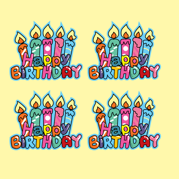 Set 12 chữ giấy HPBD hình nến sắc màu.