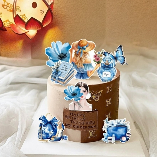 Combo 5 set giấy SX- cô gái màu xanh dương.