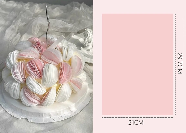 50 tờ giấy gạo LOẠI MỎNG 0.35mm (kích thước A4 - 21cm x 29.7cm)-MÀU HỒNG.