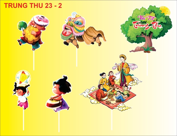 Set giấy trung thu hằng nga HD.