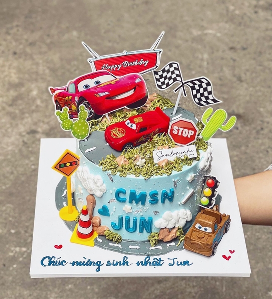 Combo 2 set ô tô lá cờ và sương rồng.