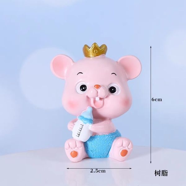 TUONG-Chuột sứ vương miện vàng ôm bình sữa. (XẢ KHO)