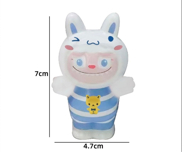 Tượng LABUBU nhựa cứng kt 7cm-XANH DƯƠNG9115.