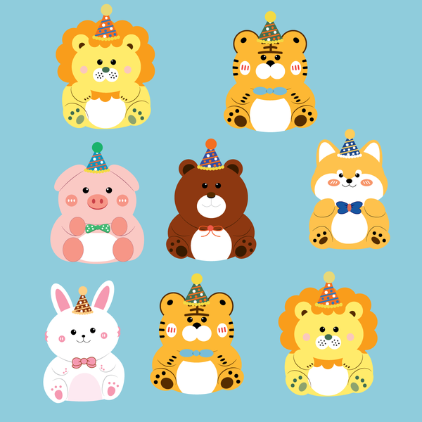 Set 16 thẻ con vật giấy.