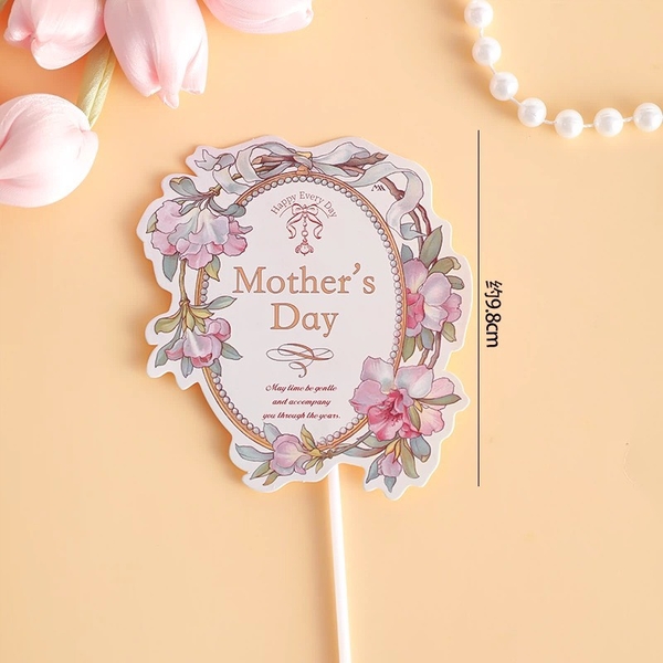 Set 60 bảng giấy hoạ tiết hoa hình OVAL mix 2 mẫu -  HAPPY MOTHER'S DAY.