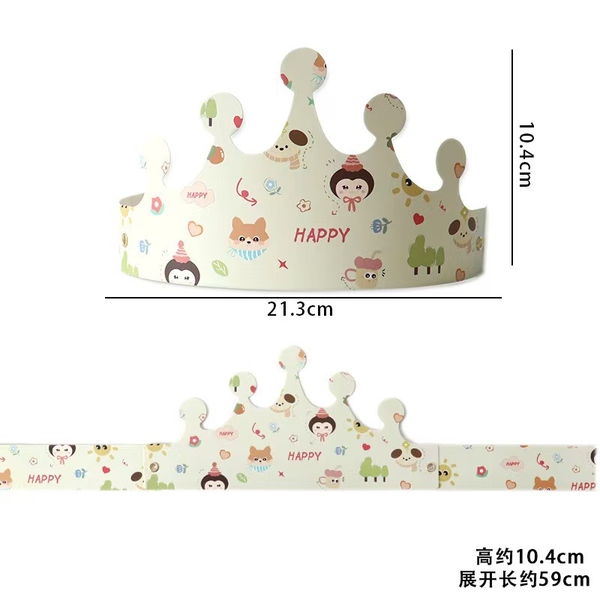 Set 10 mũ sinh nhật hình vương miện-vàng nhạt (em bé kute).