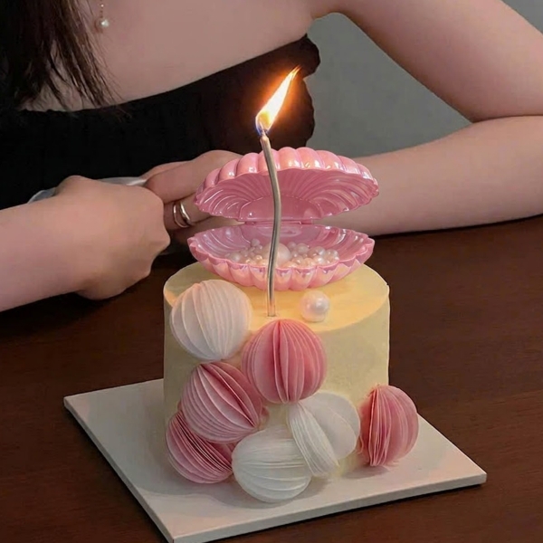 Vỏ sò nhựa kích thước 4.5x9cm -HỒNG.