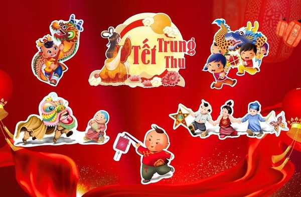 Set giấy trung thu - Múa lân, rước đèn (CT).