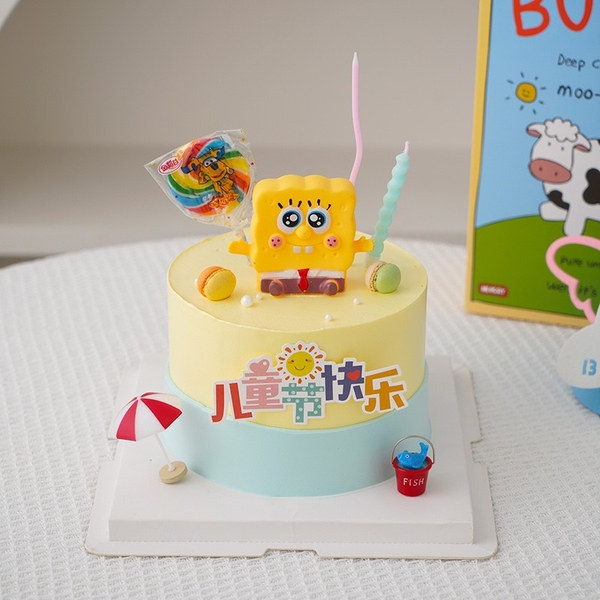 Tượng Bọt biển tinh nghịch SpongeBob (nhựa)(mua 1 tặng 1).